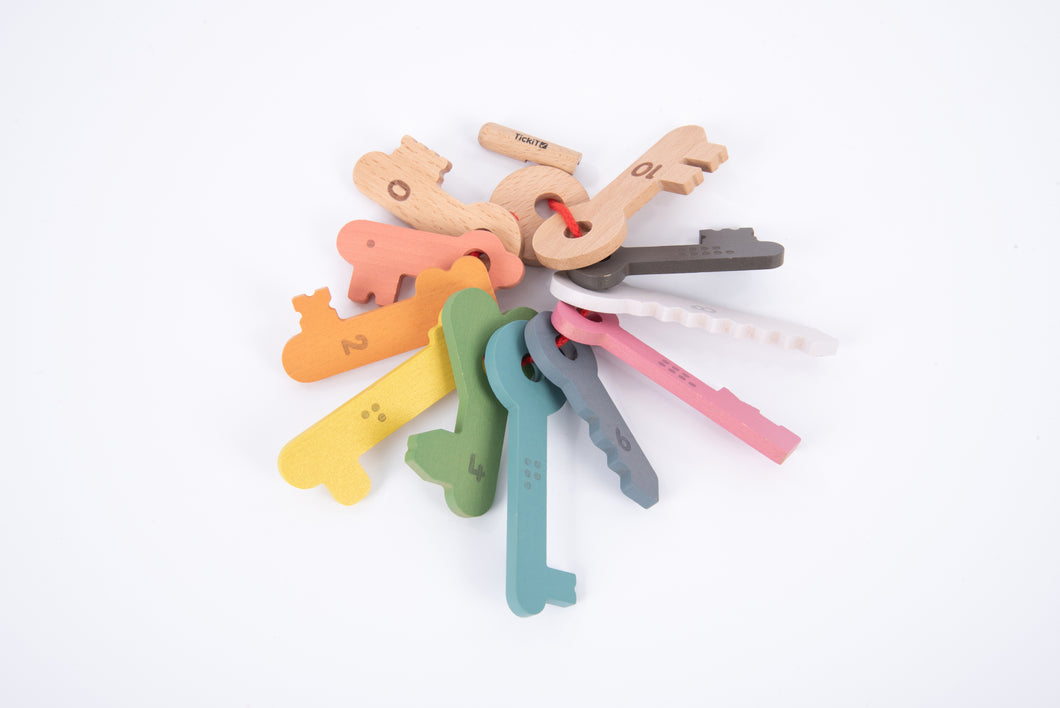 Rainbow Wooden Keys - 12pk