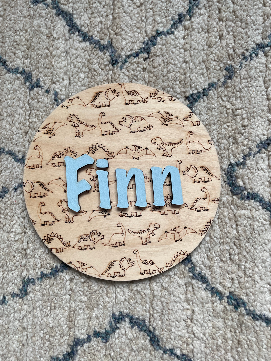 Personalised Dinosaur Round Door/Wall sign