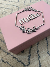 Load image into Gallery viewer, Pink Floral Wooden Keepsake Box
