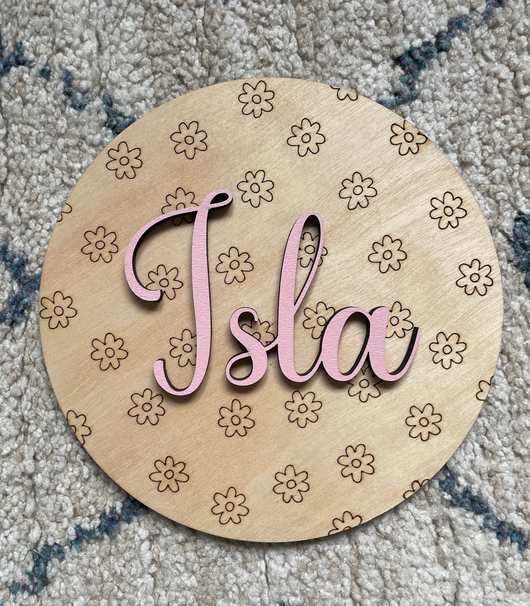 Daisy Personalised Round Door/Wall Sign